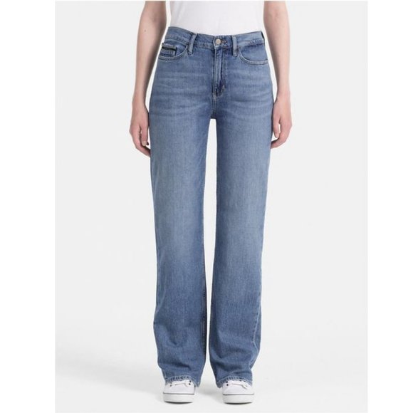 NWT CALVIN KLEIN High Rise Wide Jeans - Picture 1 of 6